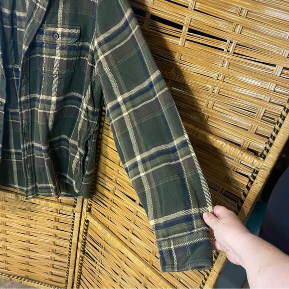 Mens Orvis Green Flannel Plaid jacket Shirt shacket XL grandpa gorpcore cotton - Picture 7 of 11